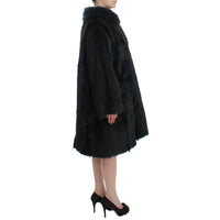 Dolce & Gabbana Black Goat Fur Shearling Long Jacket Coat - Paris Deluxe