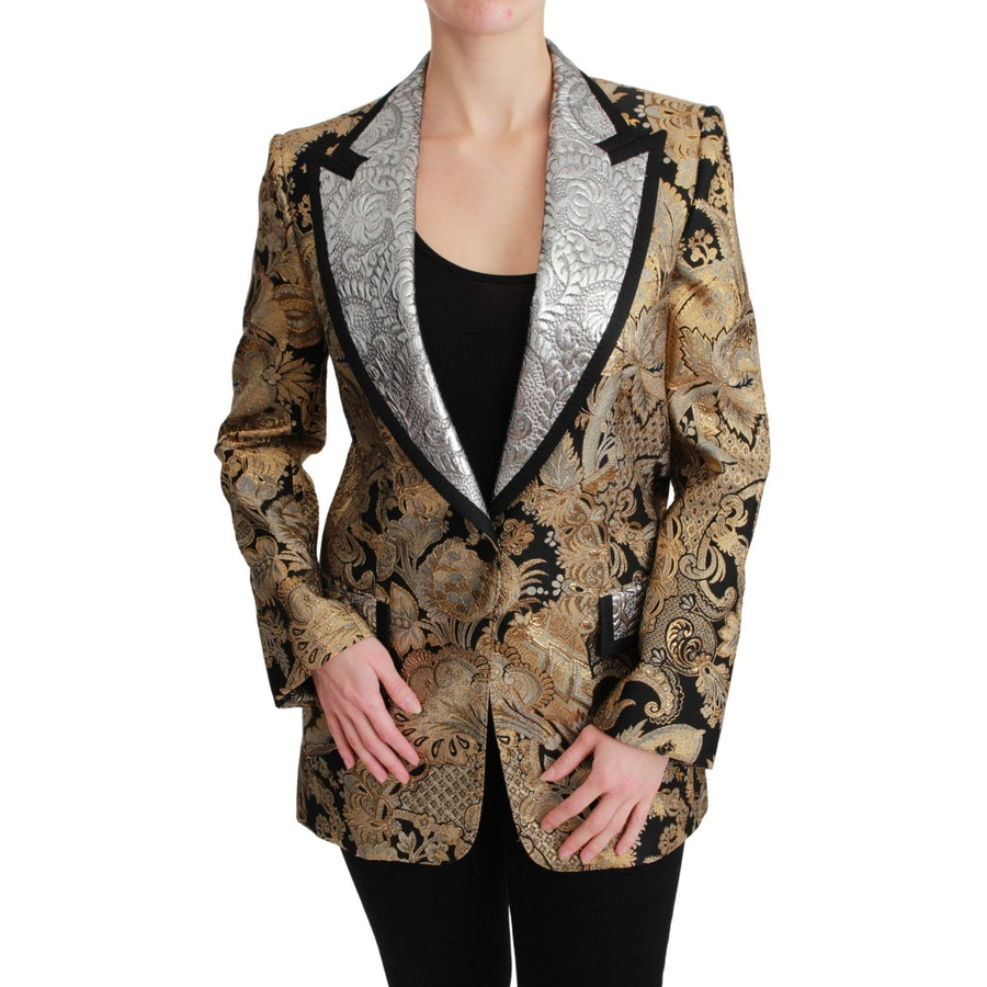 Dolce & Gabbana Elegant Gold Floral Jacquard Blazer