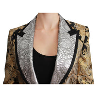 Dolce & Gabbana Elegant Gold Floral Jacquard Blazer