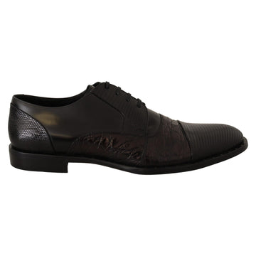 Dolce & Gabbana Black Leather Exotic Skins Formal Shoes - Paris Deluxe