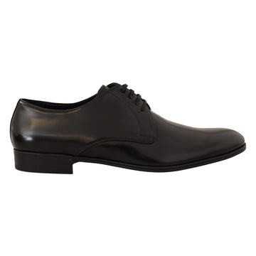 Dolce & Gabbana Elegant Black Leather Derby Shoes