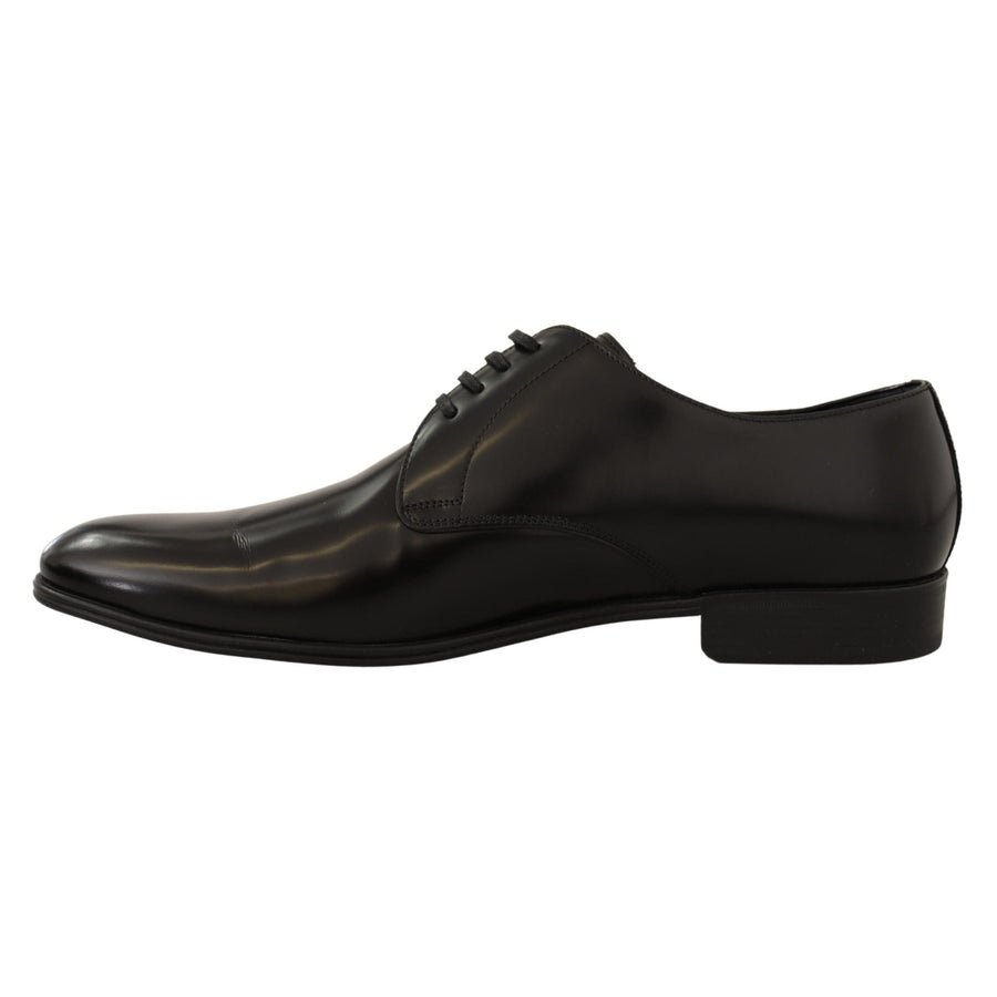 Dolce & Gabbana Elegant Black Leather Derby Shoes