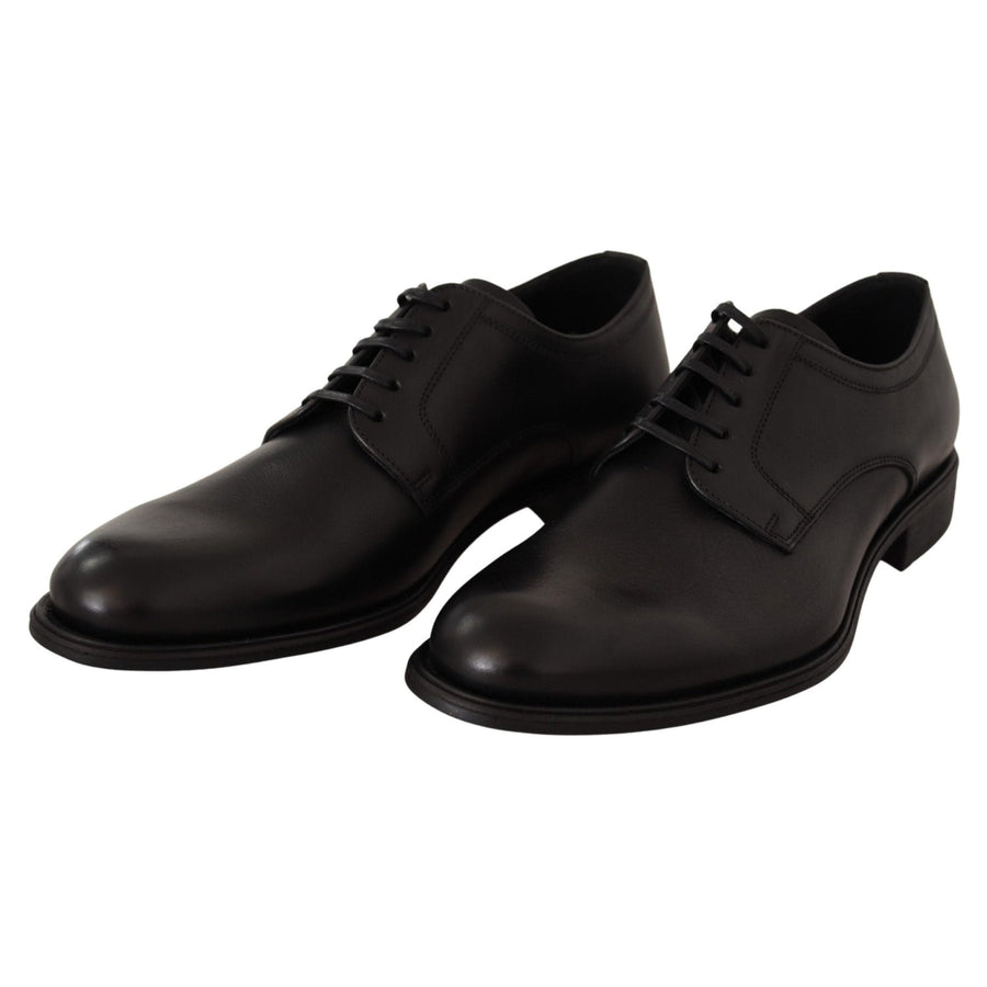 Dolce & Gabbana Black Leather Lace Up Mens Formal Derby Shoes