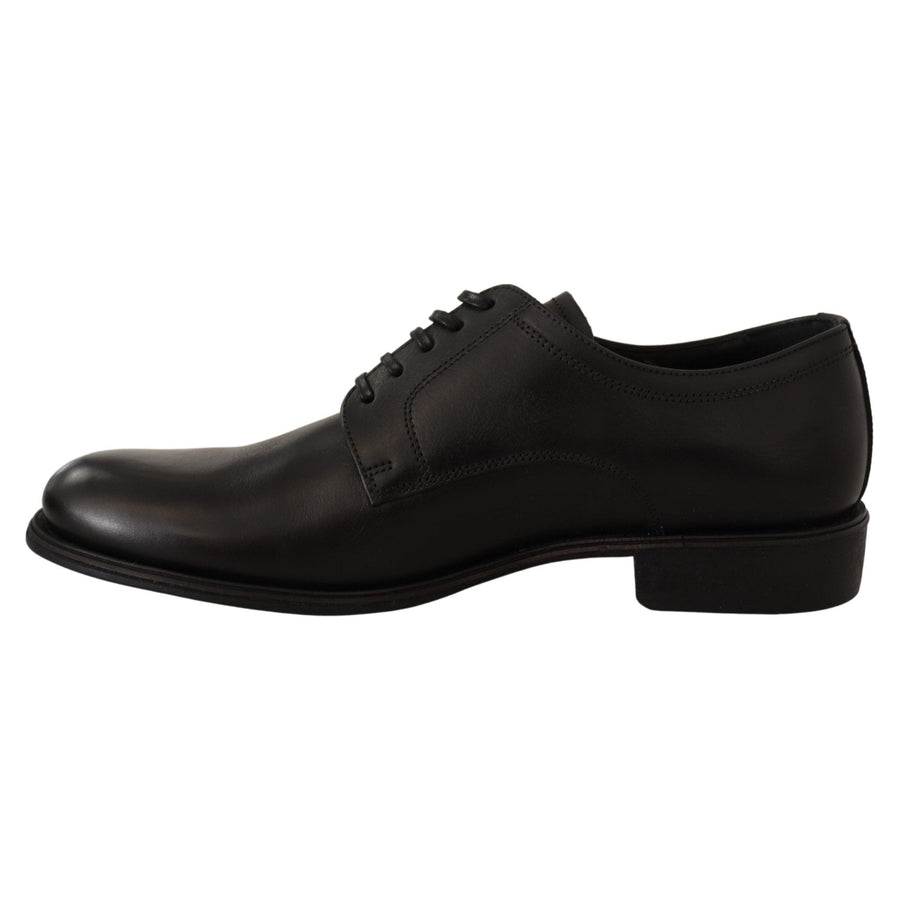 Dolce & Gabbana Black Leather Lace Up Mens Formal Derby Shoes