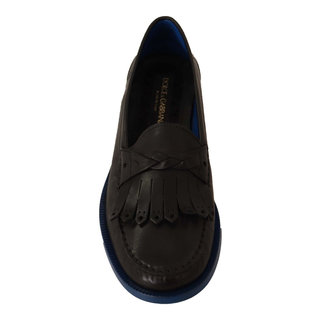 Dolce & Gabbana Black Leather Tassel Slip On Loafers Shoes - Paris Deluxe