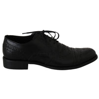 Dolce & Gabbana Black Leather Wingtip Oxford Dress Shoes - Paris Deluxe