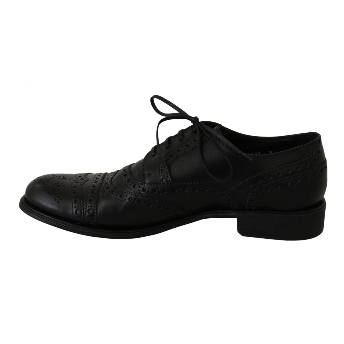 Dolce & Gabbana Black Leather Wingtip Oxford Dress Shoes - Paris Deluxe