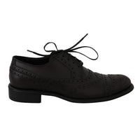 Dolce & Gabbana Black Leather Wingtip Oxford Dress Shoes - Paris Deluxe