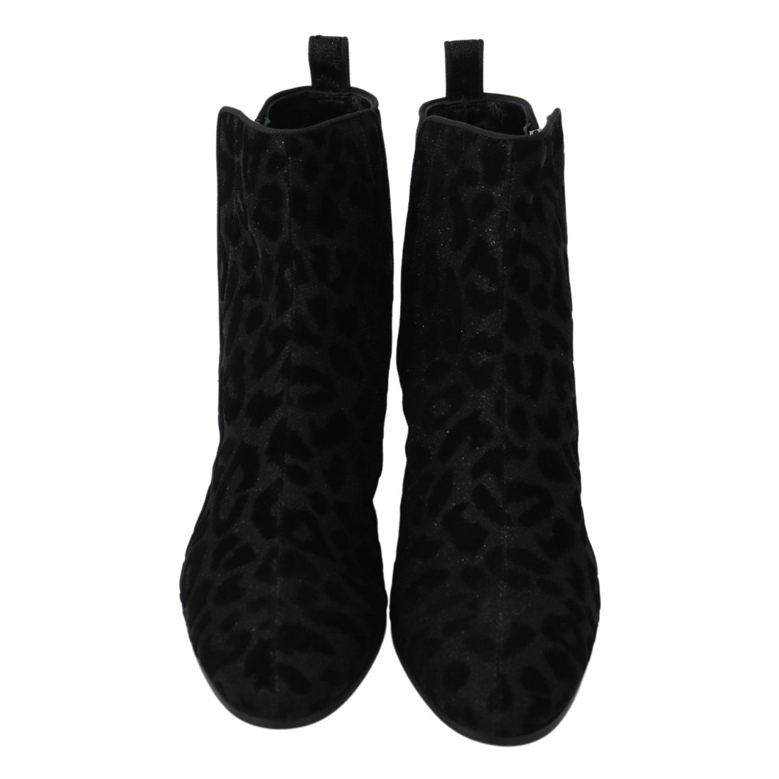 Dolce & Gabbana Elegant Black Leopard Print Short Boots