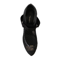 Dolce & Gabbana Black Netted Sock Heels Pumps Shoes - Paris Deluxe