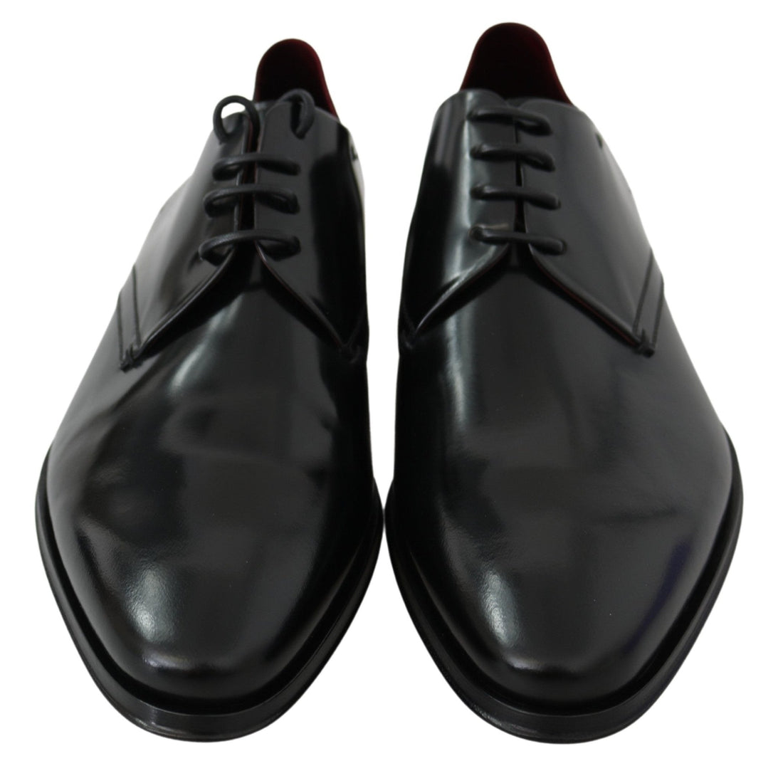 Dolce & Gabbana Black Patent Leather Lace Derby Shoes - Paris Deluxe