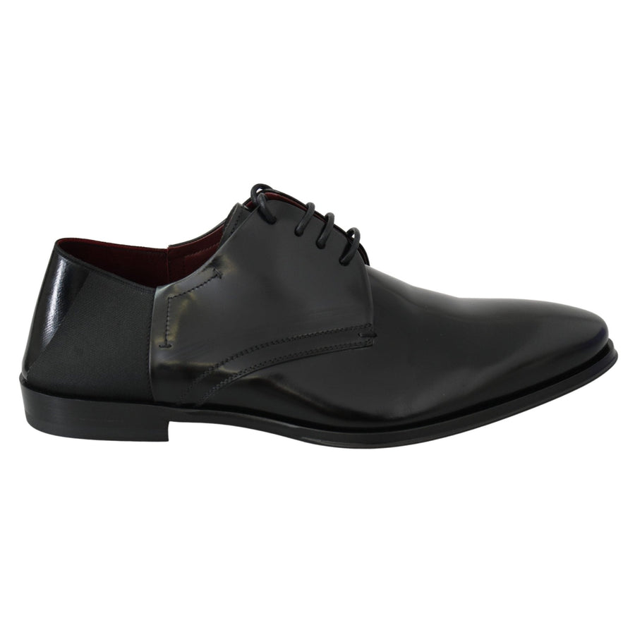 Dolce & Gabbana Black Patent Leather Lace Derby Shoes - Paris Deluxe