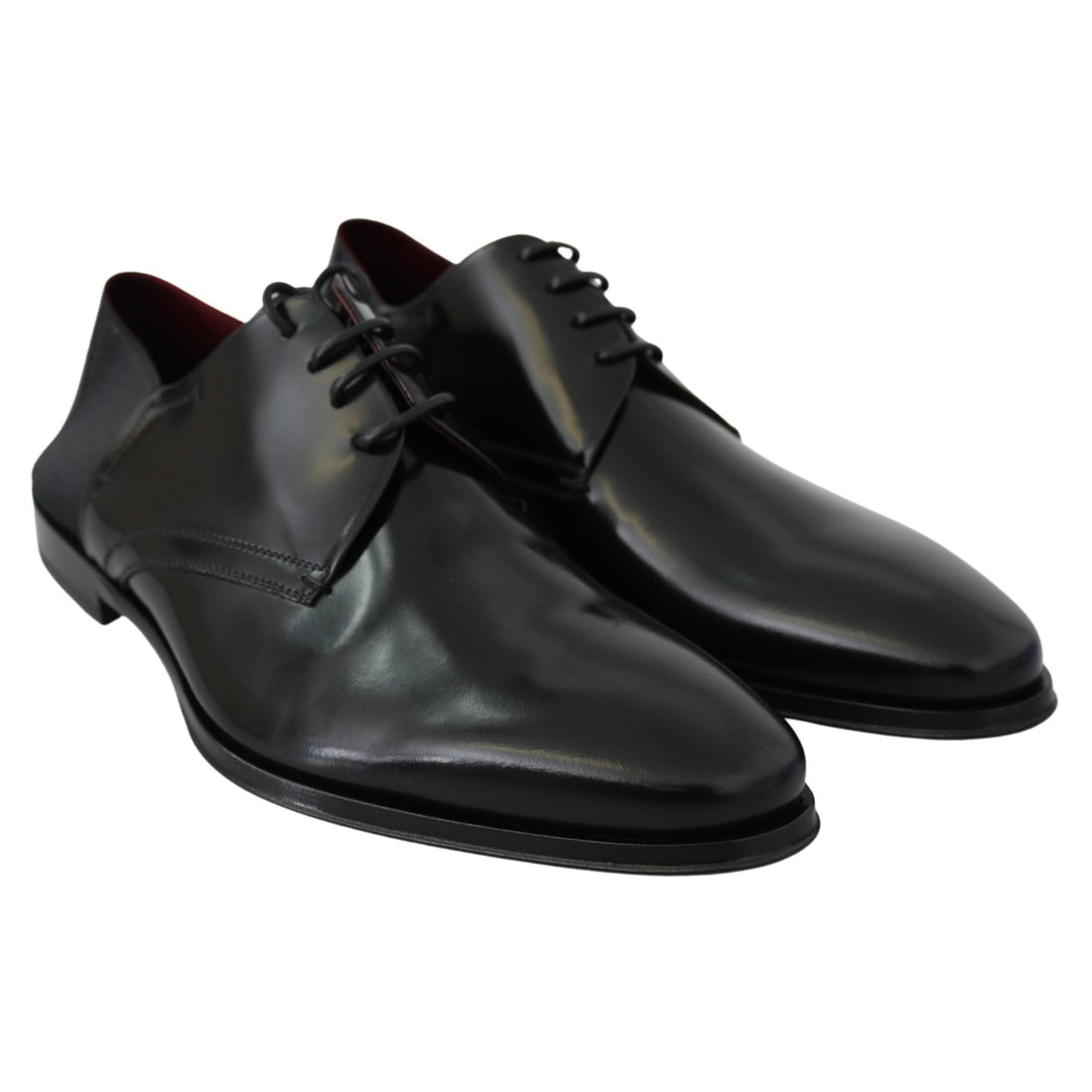 Dolce & Gabbana Black Patent Leather Lace Derby Shoes - Paris Deluxe