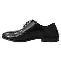 Dolce & Gabbana Black Patent Leather Lace Derby Shoes - Paris Deluxe