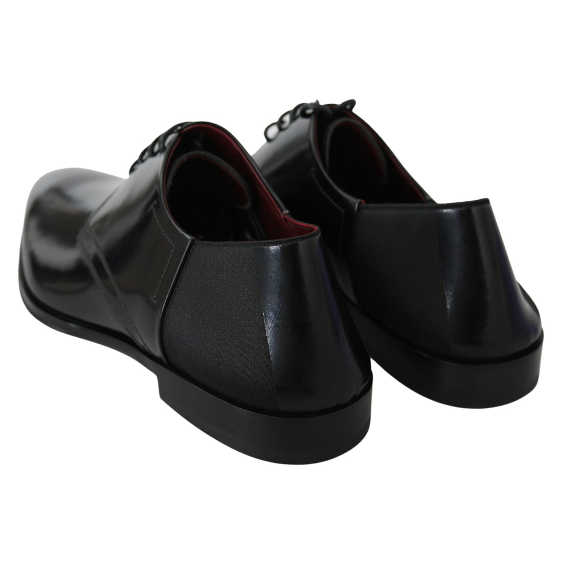 Dolce & Gabbana Black Patent Leather Lace Derby Shoes - Paris Deluxe