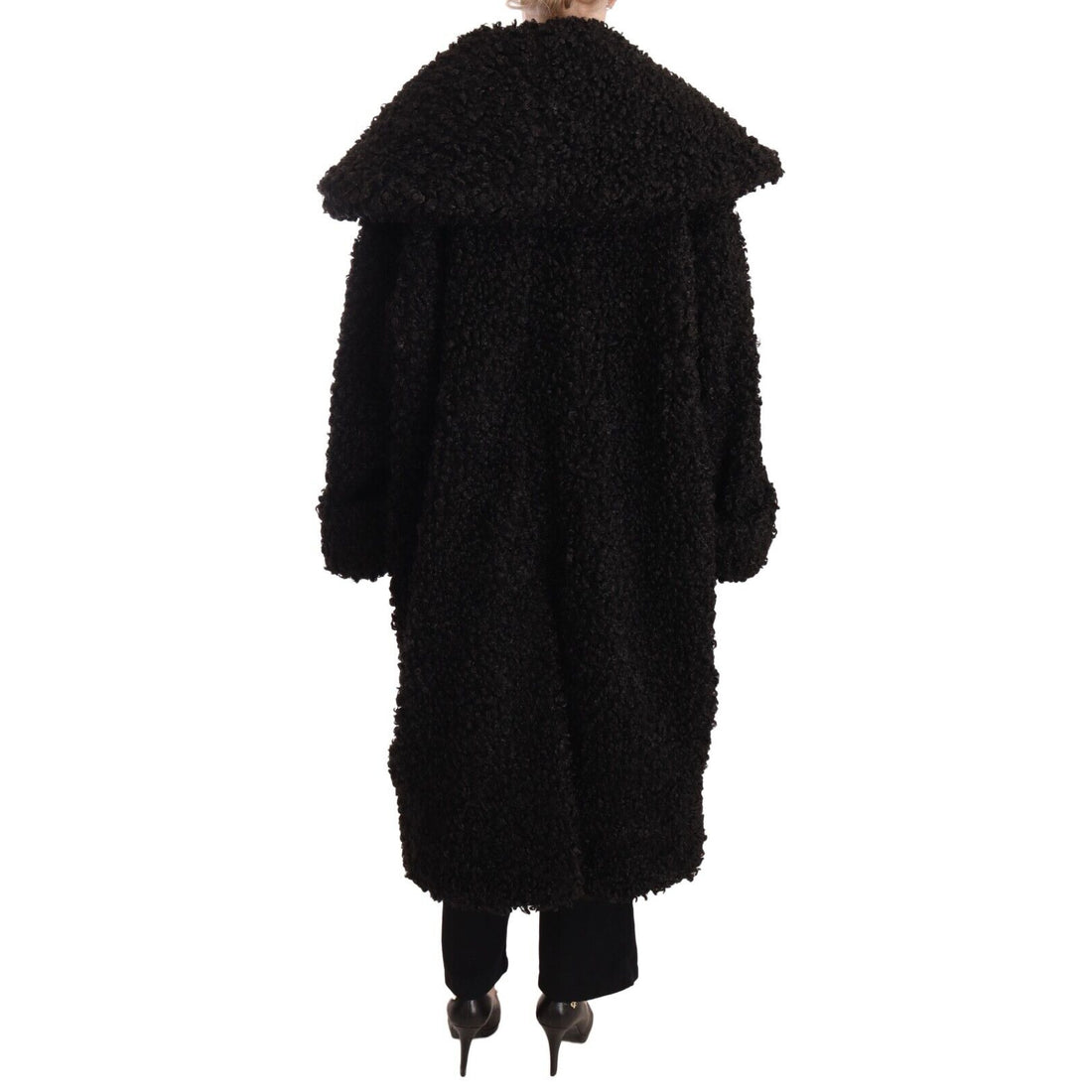 Dolce & Gabbana Black Polyester Fur Trench Coat Jacket - Paris Deluxe