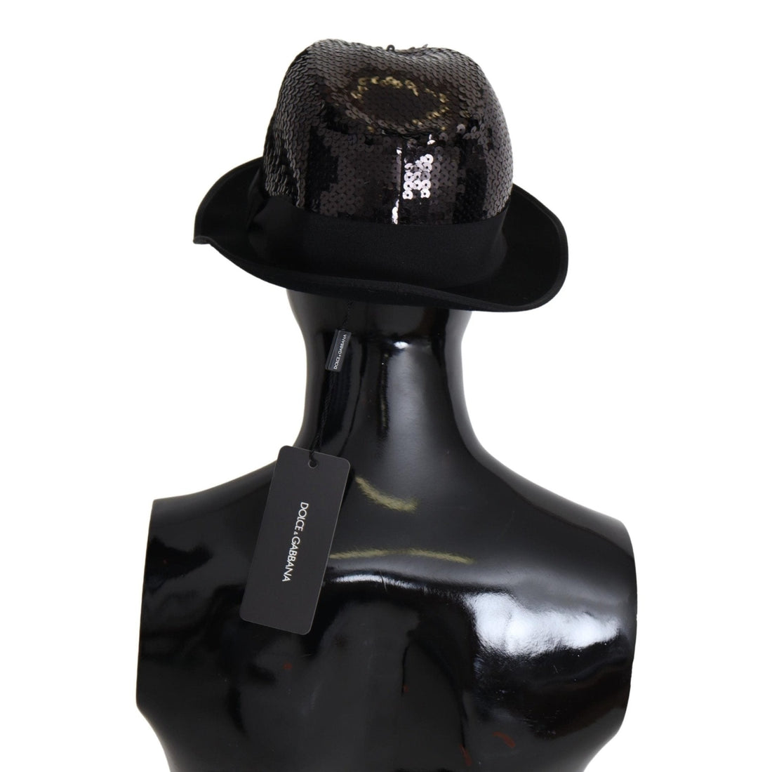 Dolce & Gabbana Black Polyester Sequin Women Fedora Capello Hat - Paris Deluxe