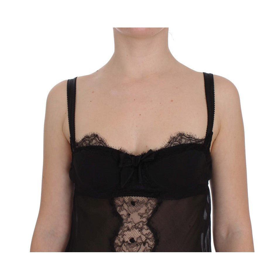 Dolce & Gabbana Elegant Silk Floral Lace Babydoll Chemise