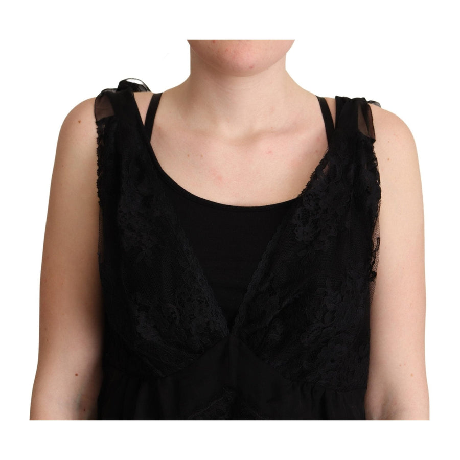 Dolce & Gabbana Lustrous Silk-Blend Lace Trim Camisole