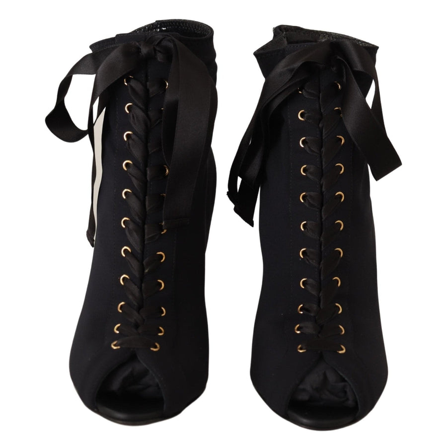 Dolce & Gabbana Elegant Ankle Open Toe Heel Boots