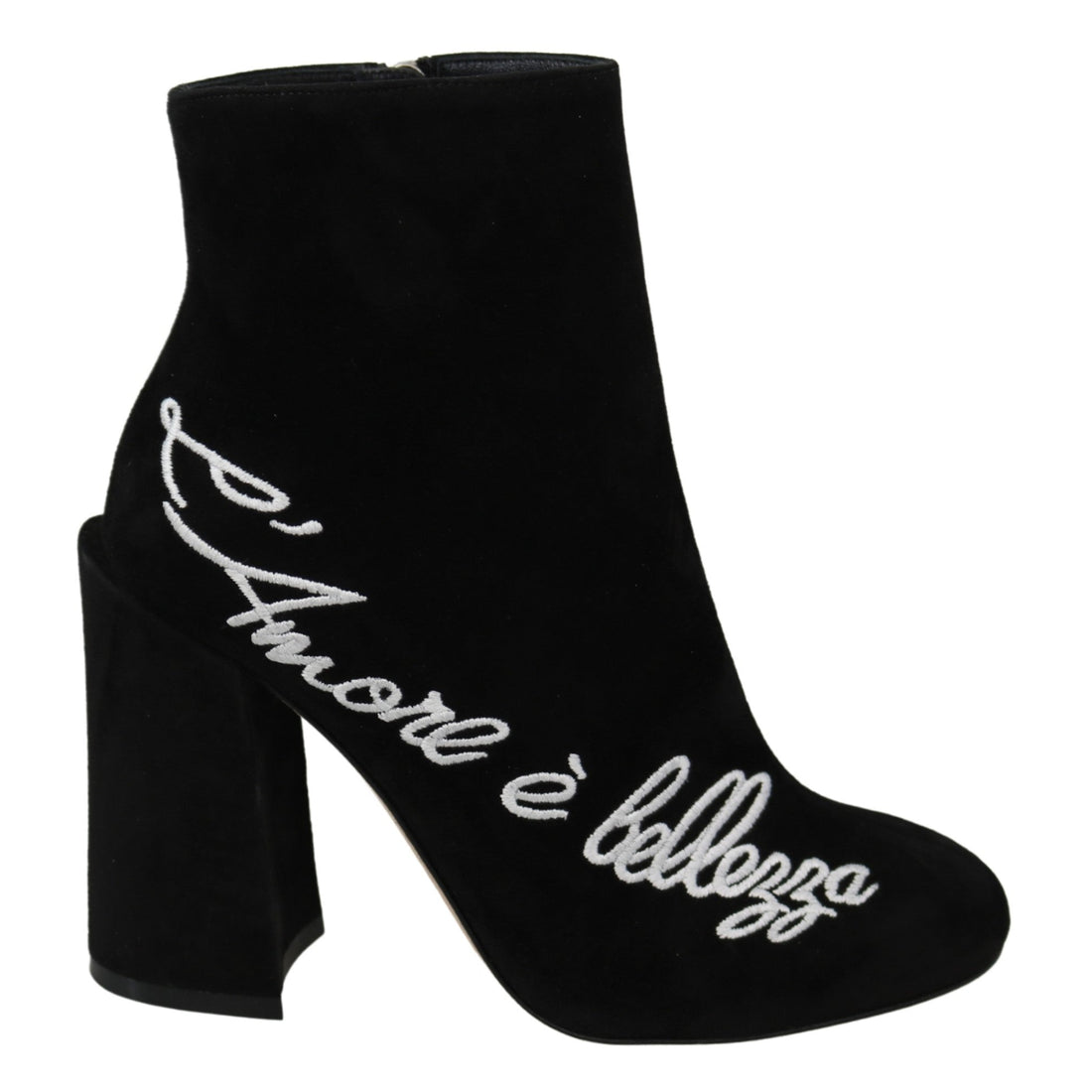 Dolce & Gabbana Black Suede L'Amore E'Bellezza Boots Shoes - Paris Deluxe