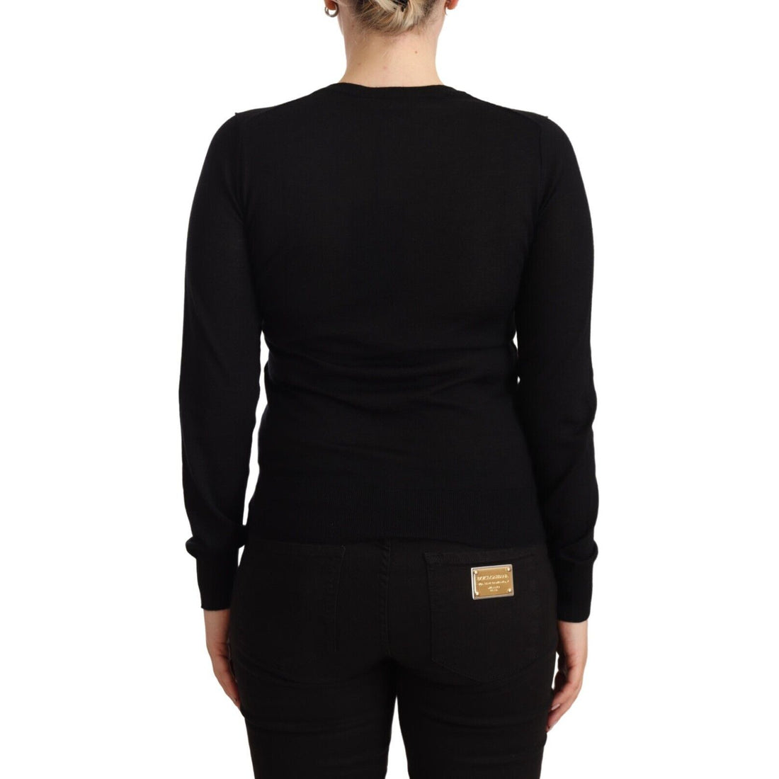 Dolce & Gabbana Black Turtleneck Sheer Pullover Top Sweater - Paris Deluxe