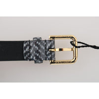 Dolce & Gabbana Black White Chevron Pattern Leather Belt - Paris Deluxe