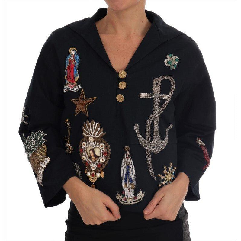 Dolce & Gabbana Blue Crystal MAMMA Sicily Jacket - Paris Deluxe