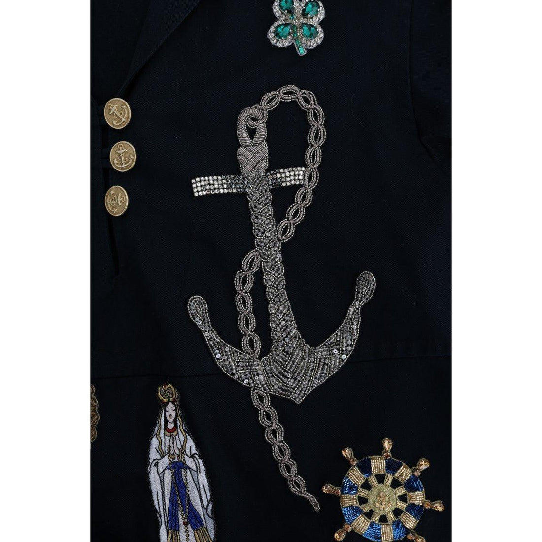 Dolce & Gabbana Enchanted Blue Crystal Embroidered Coat