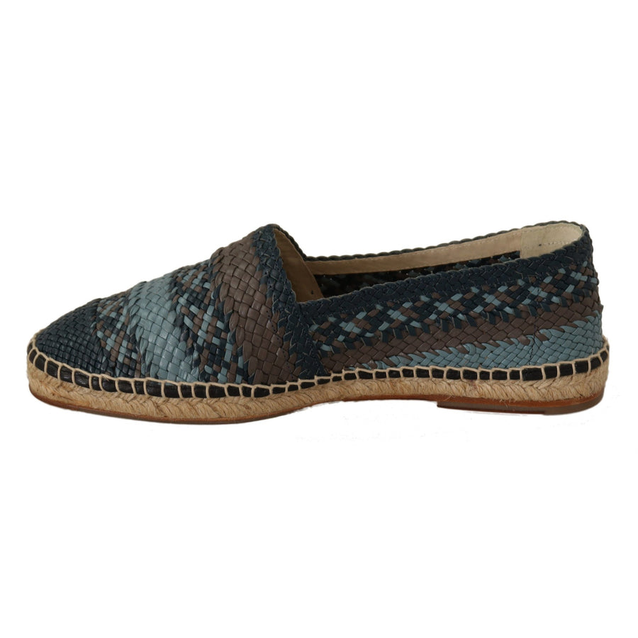 Dolce & Gabbana Blue Gray Slip On Buffalo Espadrille Shoes - Paris Deluxe