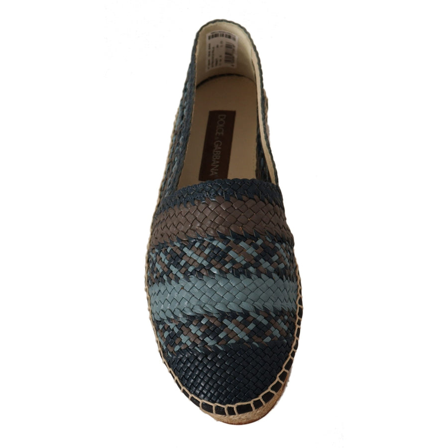 Dolce & Gabbana Blue Gray Slip On Buffalo Espadrille Shoes - Paris Deluxe