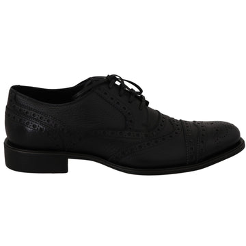 Dolce & Gabbana Elegant Dark Blue Wingtip Derby Dress Shoes