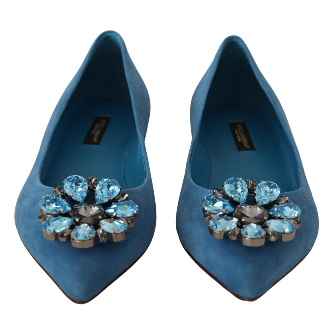 Dolce & Gabbana Elegant Crystal-Embellished Suede Flats