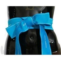 Dolce & Gabbana Blue Waist Ribbon Wide Bow Belt
