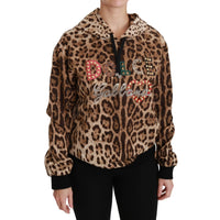 Dolce & Gabbana Brown Hooded Studded Ayers Leopard Sweater - Paris Deluxe