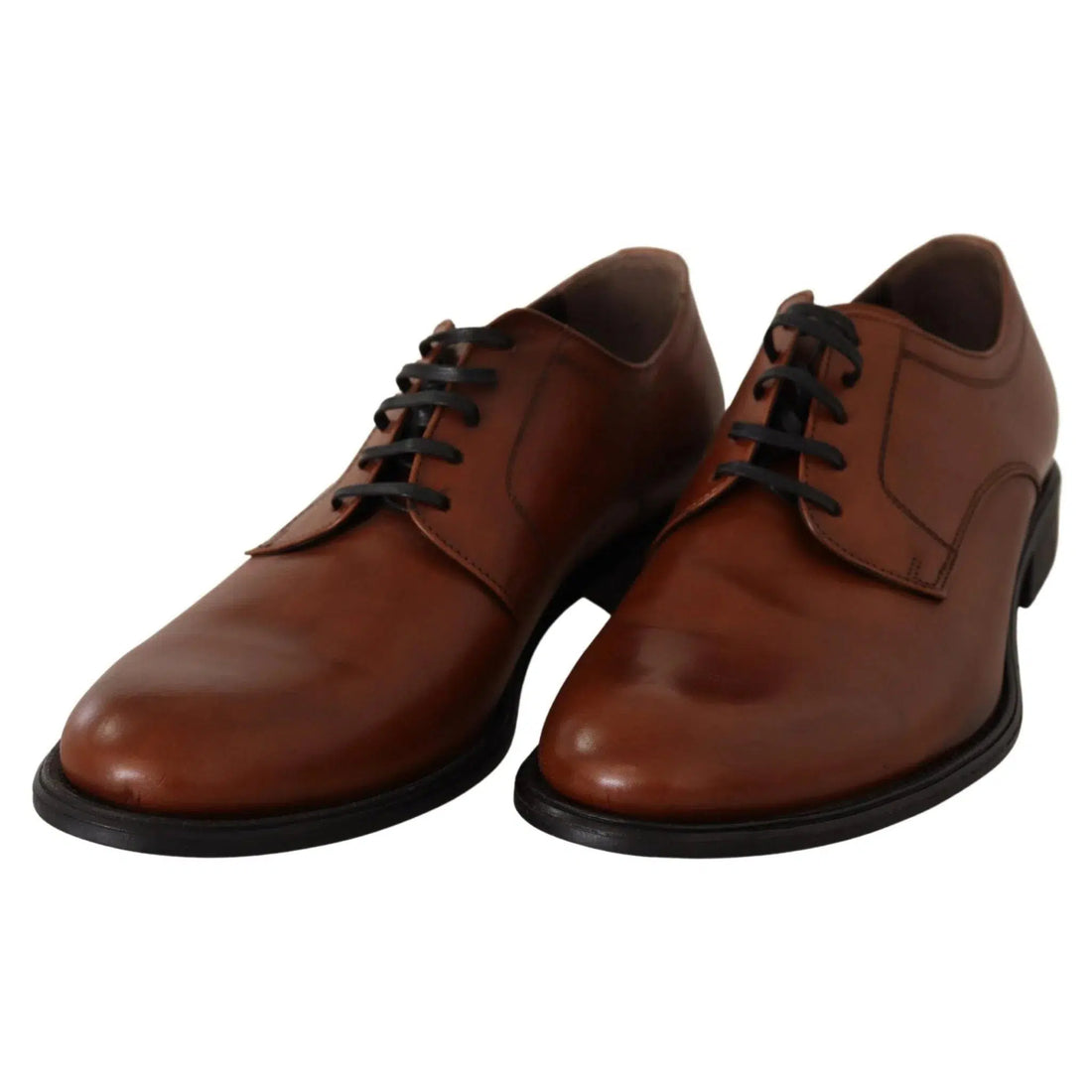 Dolce & Gabbana Brown Leather Lace Up Mens Formal Derby Shoes