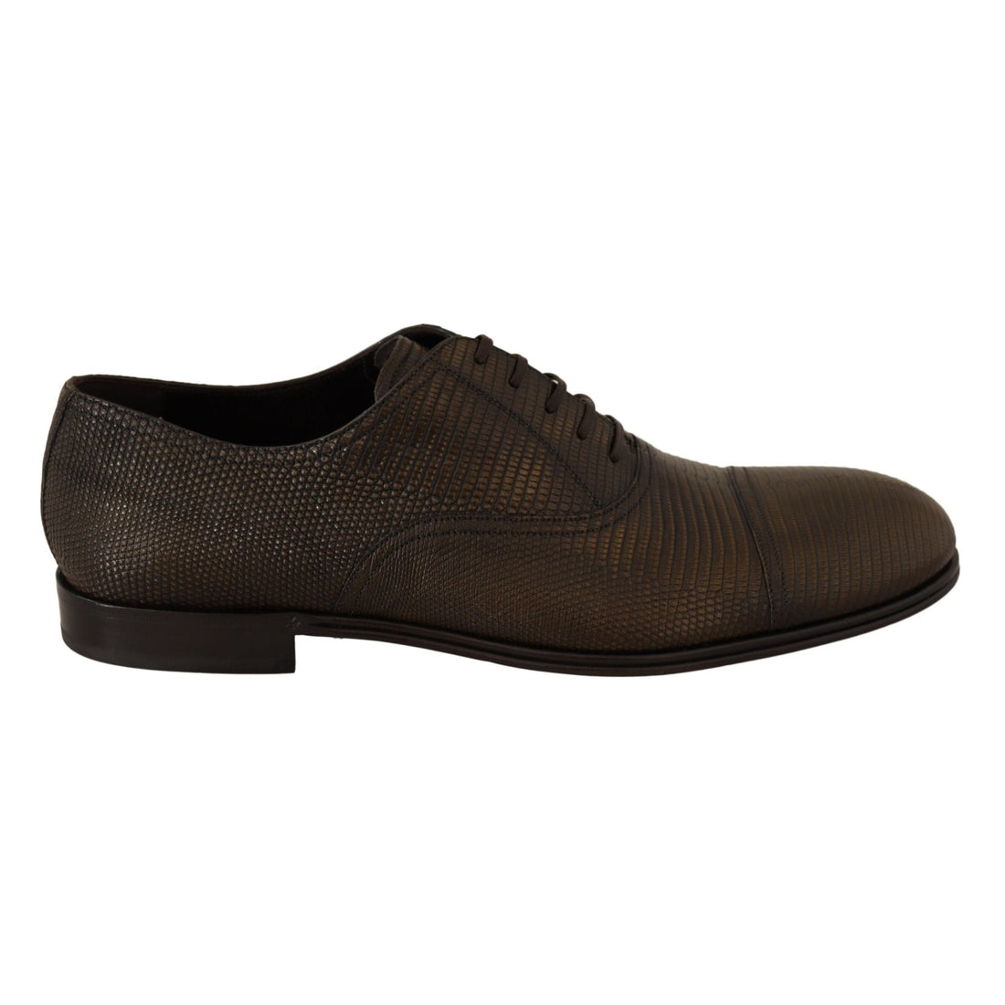 Dolce & Gabbana Brown Lizard Leather Dress Oxford Shoes - Paris Deluxe
