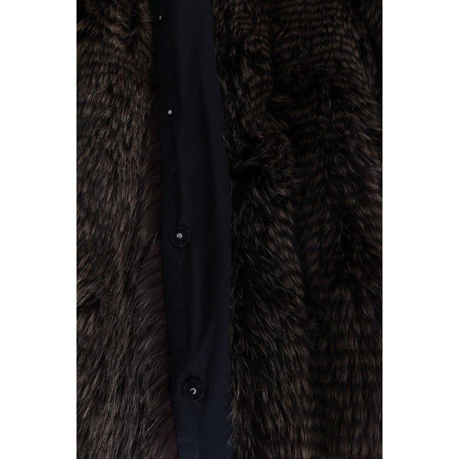 Dolce & Gabbana Brown Raccoon Fur Coat Jacket - Paris Deluxe