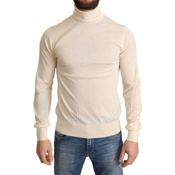 Dolce & Gabbana Cream Cashmere Turtleneck Pullover Sweater - Paris Deluxe