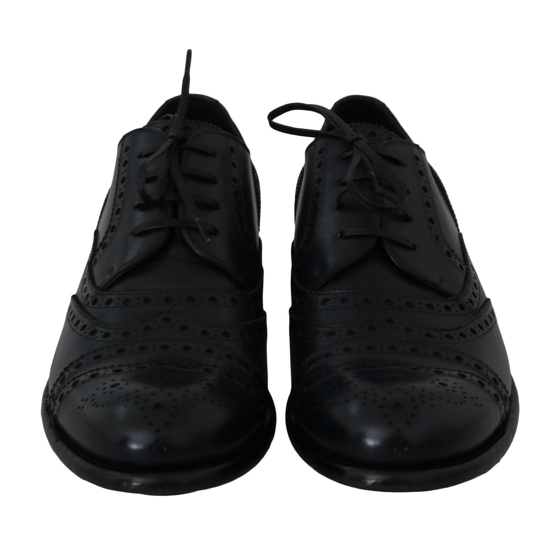 Dolce & Gabbana Dark Blue Leather Wingtip Oxford Dress Shoes