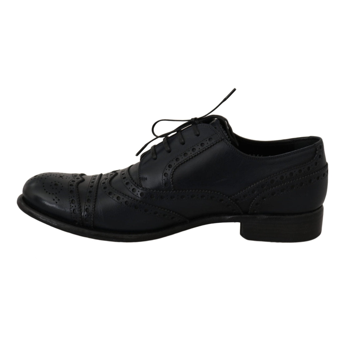 Dolce & Gabbana Dark Blue Leather Wingtip Oxford Dress Shoes