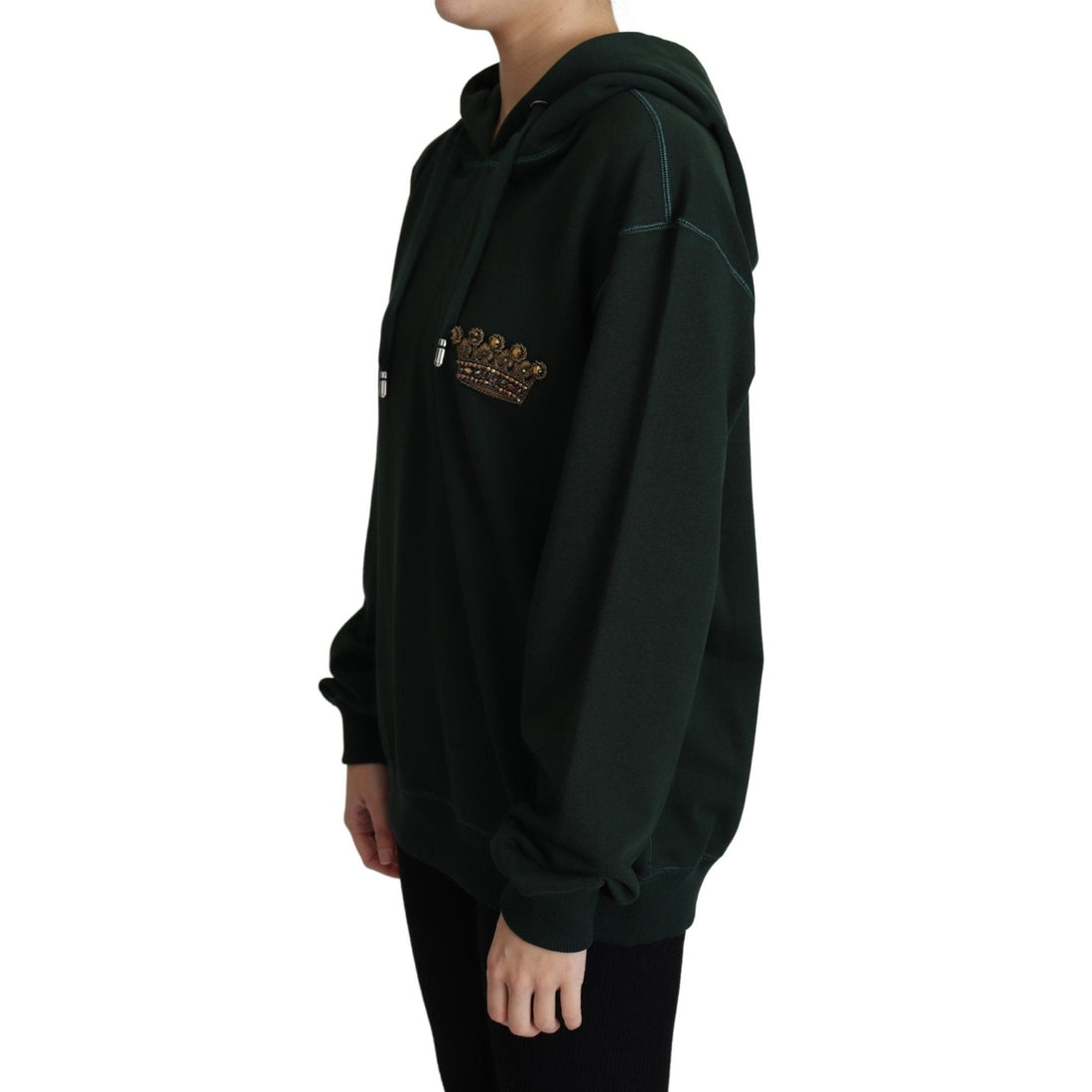 Dolce & Gabbana Dark Green Crown Embroidery Hoodie - Paris Deluxe