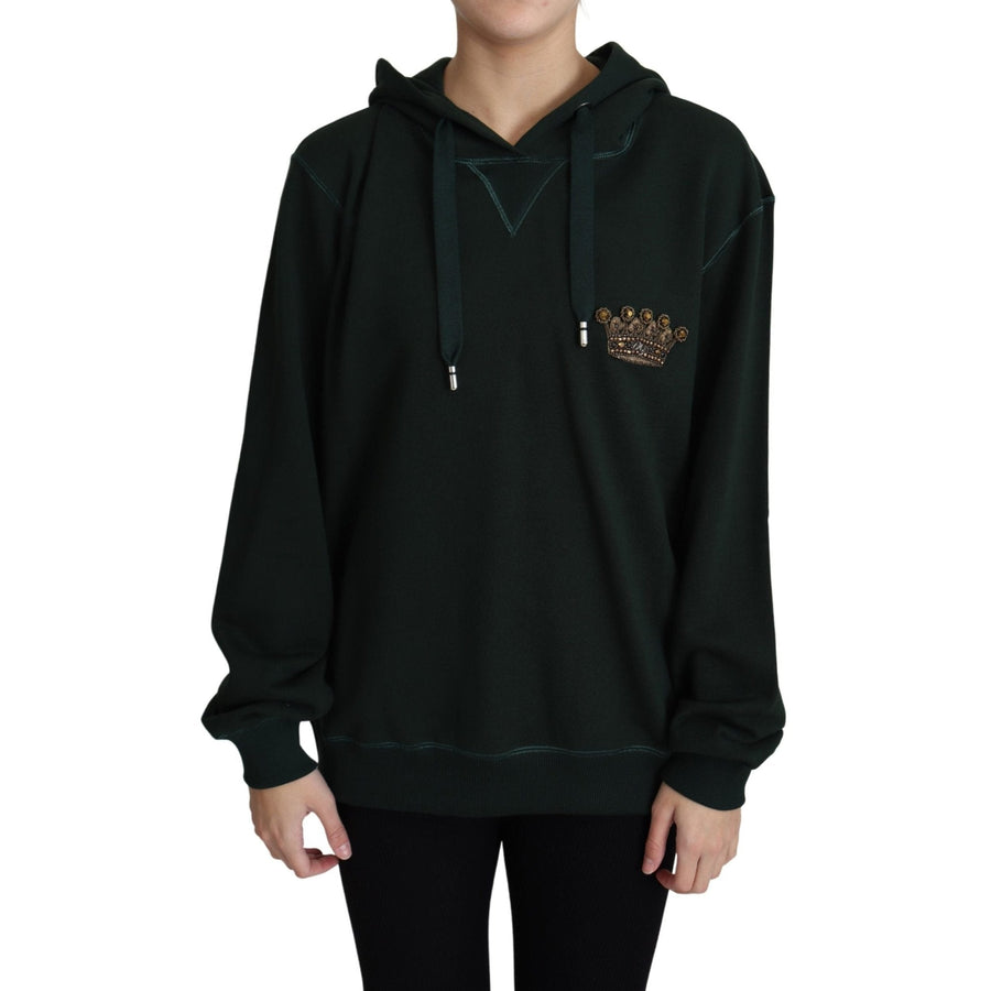 Dolce & Gabbana Dark Green Crown Embroidery Hoodie - Paris Deluxe