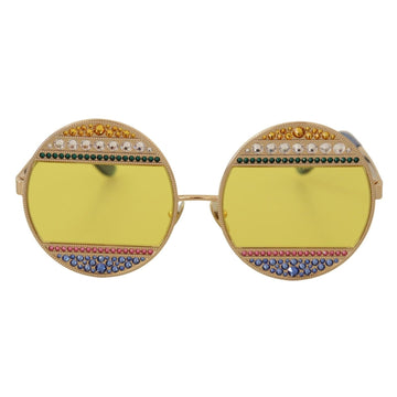 Dolce & Gabbana Crystal Embellished Oval Sunglasses