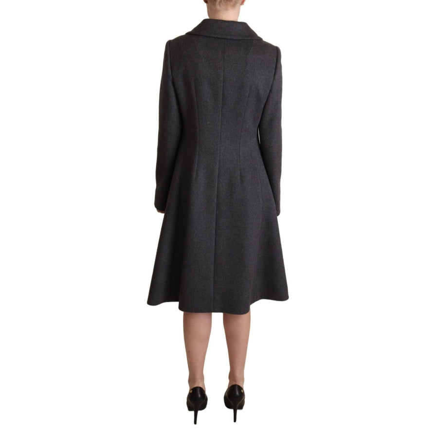 Dolce & Gabbana Elegant Gray Cashmere Trench Coat