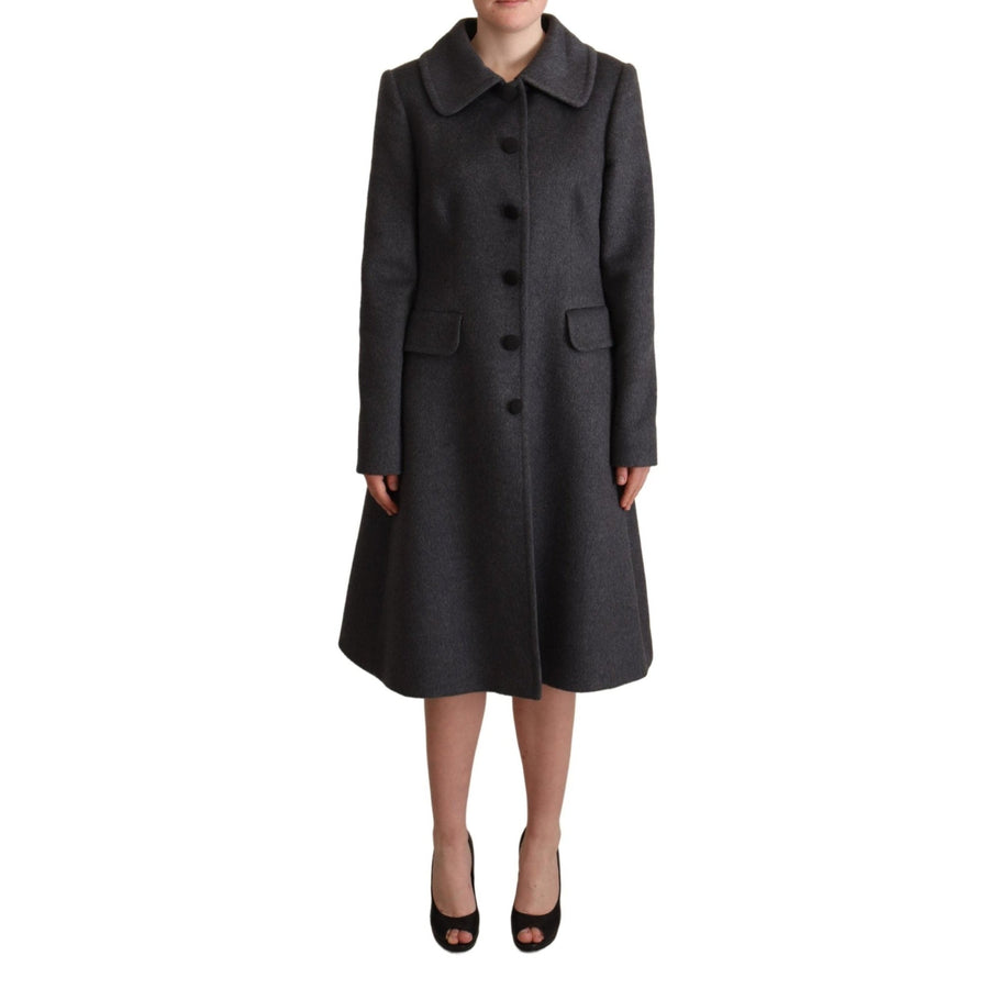 Dolce & Gabbana Elegant Gray Cashmere Trench Coat