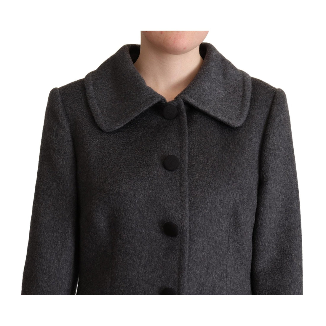 Dolce & Gabbana Elegant Gray Cashmere Trench Coat