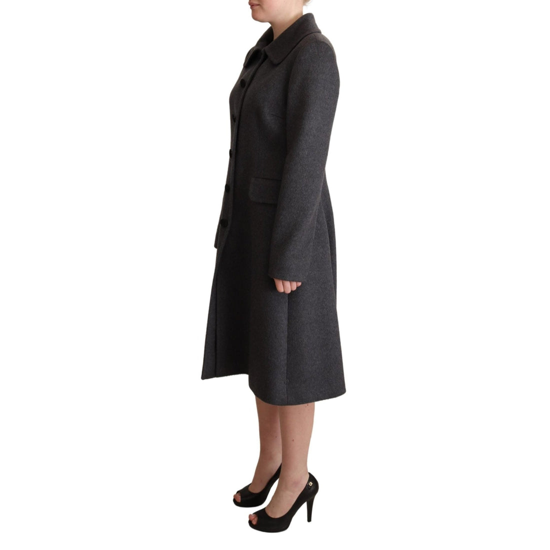 Dolce & Gabbana Elegant Gray Cashmere Trench Coat