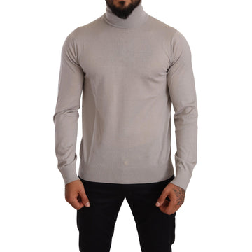 Dolce & Gabbana Gray Cashmere Turtleneck Pullover Sweater - Paris Deluxe