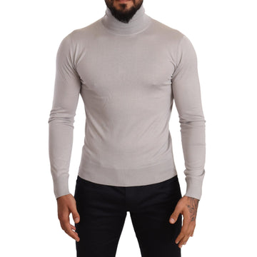 Dolce & Gabbana Gray Cashmere Turtleneck Pullover Sweater - Paris Deluxe